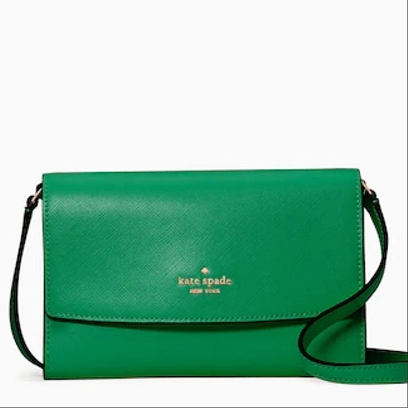 Kate Spade Perry Green Bean Leather Crossbody Bag - Picture 5 of 9